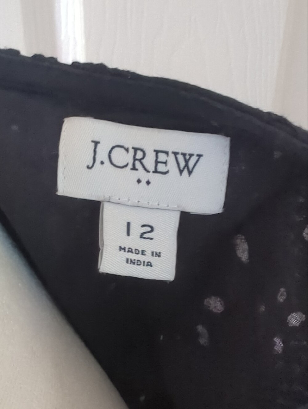 J. Crew Black Eyelet Midi Dress with Puff Sleeves and V-Notch - Picture 2 of 8